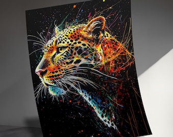 Leopard Wall Art: Colorful Animal Print, Abstract Design, Modern Decor