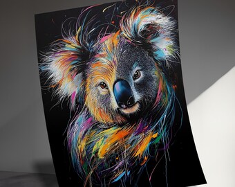 グラフィティ コアラ キャンバス、アーバン ウォール アート、カラフル