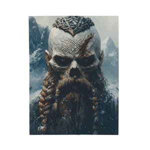 Viking Warrior Velveteen Plush Blanket | Cozy Gift for Gamers, Norse Mythology Decor, Home Blanket, Unique Bedspread, Snuggle Throw