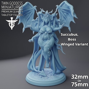 Sukkubus Königin | Zwillingsgöttin Miniaturen | Gedruckt mit hohem Haltbarkeitsharz | Das große Bads-Set | Königin Set | 2 Varianten | 32mm/Skalenanzeige