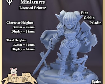 Pint, Paladin | Twin Goddess Miniatures | 32mm/Upsized Display Scale
