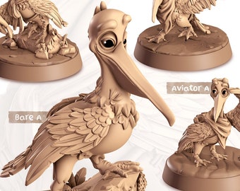 Pelik the Pelican | Cast n Play | Printed w/ High Durability Resin | Companions | Fliers | 6 variants | 32mm Scale