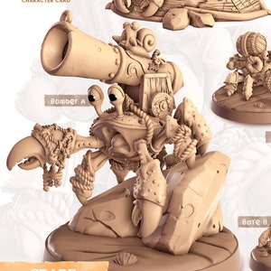 Crabe the Crab | Cast n Play | Printed w/ High Durability Resin | Companions | Swimmers | 6 variants | 32mm Scale