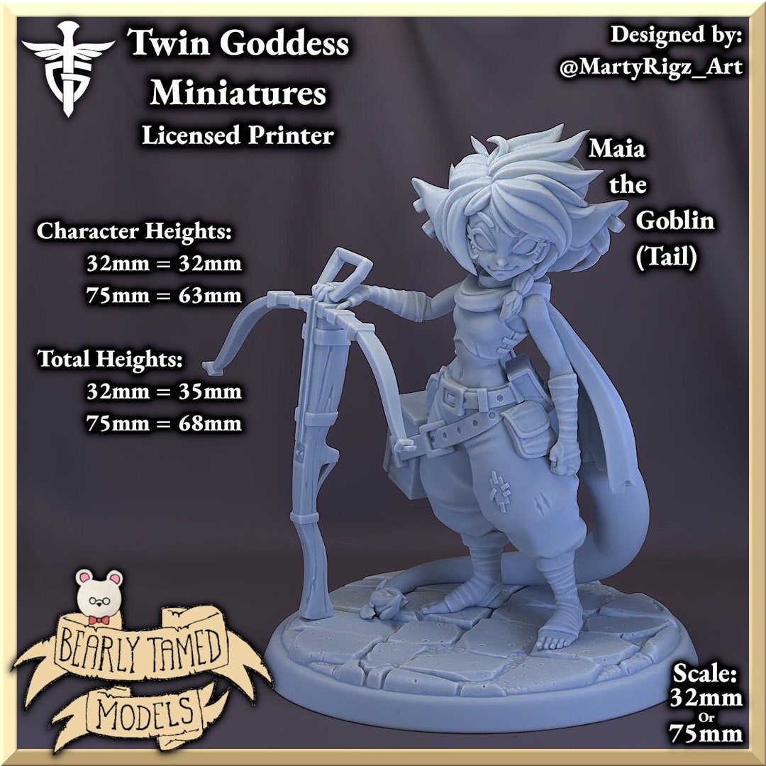 Maia the Goblin Twin Goddess Miniatures & Martyrigz Printed W/ High