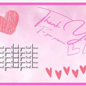 Printable Cute Thank You Cards Customizable on Canva - Etsy