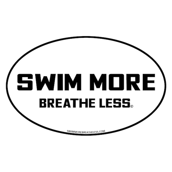 Beyond The Lane Swim More Breathe Less Sticker - Vinyl Window Decal - Bumper Sticker - Swimmer Gift Stocking Stuffer Water Bottle Sticker