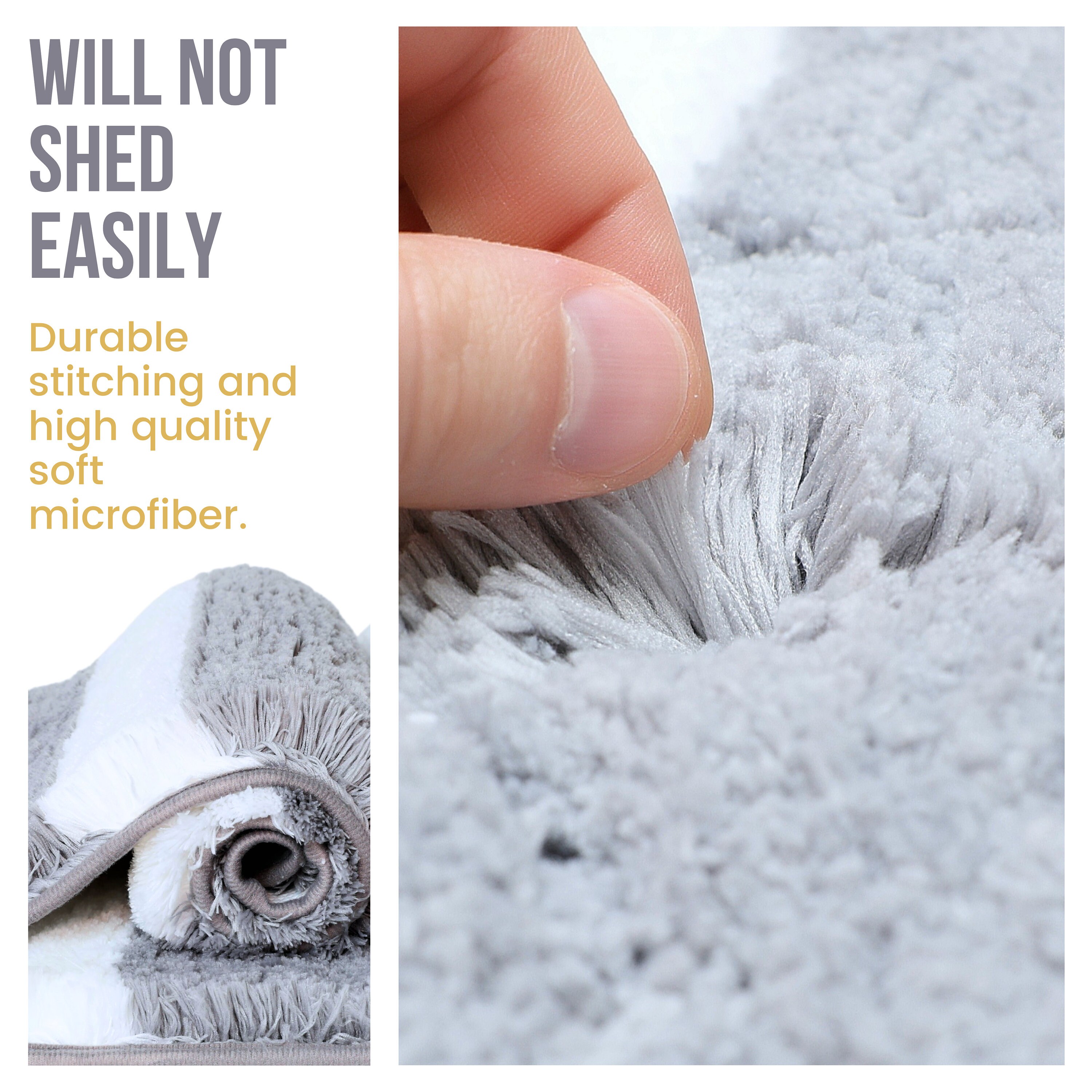 Microfiber Bathroom Rug, Extra Soft Absorbent Bath Mat, Non-slip ...