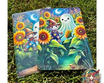 Inserciones para Kindle Paperwhite con diseño de fantasma, espantapájaros y girasoles: diseño de girasol para funda transparente para Kindle, accesorios únicos para Kindle