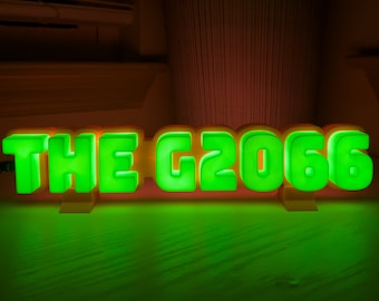3D-gamertag | Aangepast gamertagbord| Aangepaste gamertag | Gamertag-lampje | Gepersonaliseerd lichtbord met slinger |
