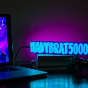 Letrero de neón personalizado para gamer tag, decoración para gamer, regalo para gamer, letrero de neón para gamer tag, letrero luminoso para gamer tag