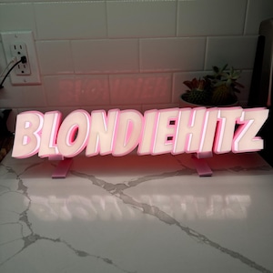 Custom 3D Printed LED Name Sign | Personalized Gamer Tag, YouTube channel, Twitch | Desk Light | USB Powered Neon Night Light