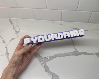 Custom Twitch-Style Name Sign - Personalized Gamer Desk Decor with 3D Disign