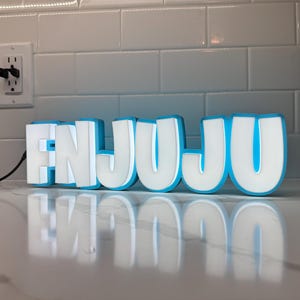 Benutzerdefinierte 3D gedruckte LED Namensschild | Personalisierter Gamer Anhänger, Twitch | Schreibtischleuchte | USB-betriebenes Neonnachtlicht