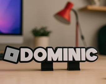 Nombre personalizado de Roblox / Gamertag 3D personalizado / Decoración de habitación de jugador / Letrero de nombre independiente para escritorio / Regalo perfecto para niños