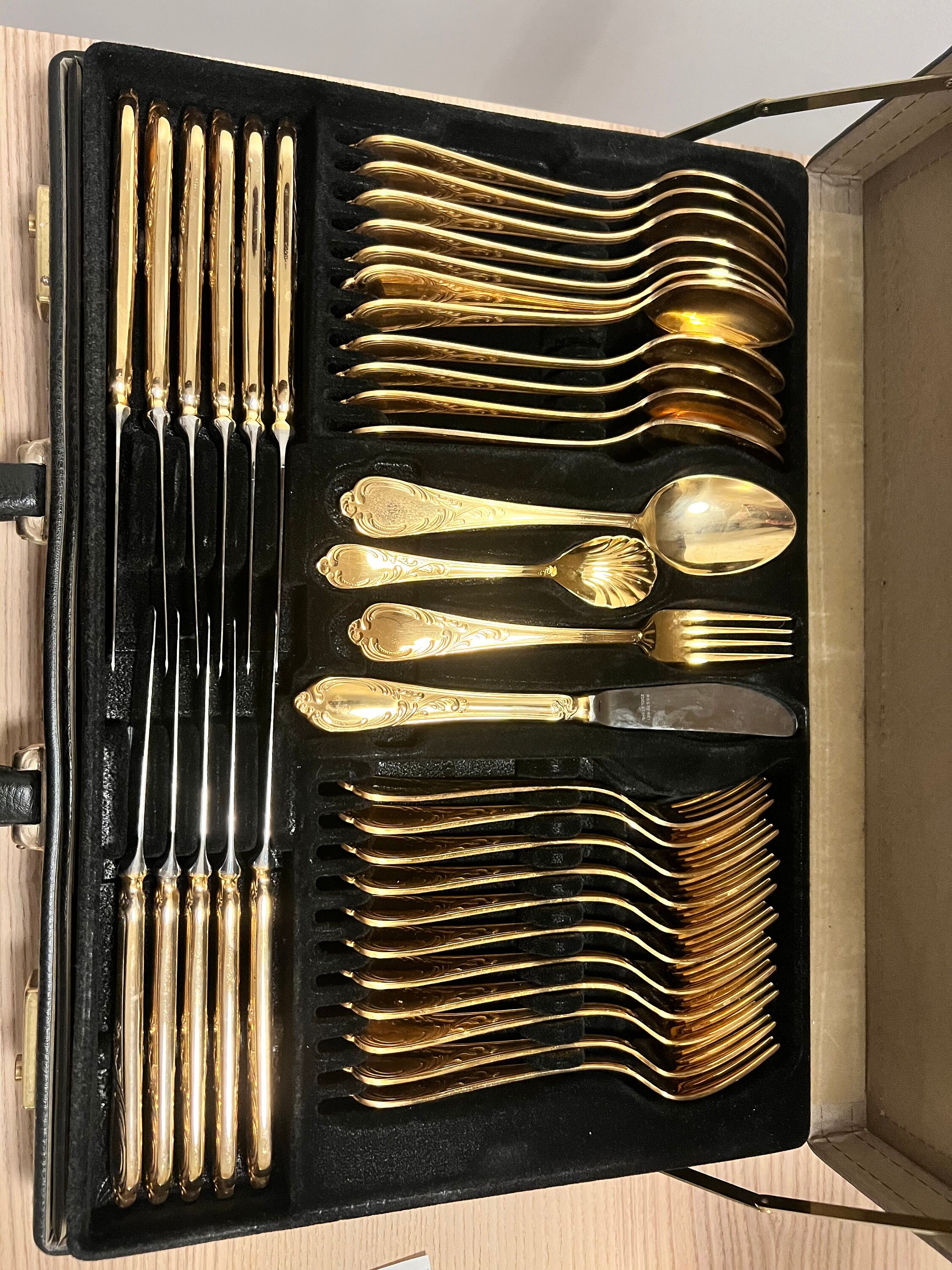 Sbs Bestecke Solingen 23 24 Karätige Goldauflage Wert Vintage Bestecke Solingen 23/24 kt Royal - Etsy België