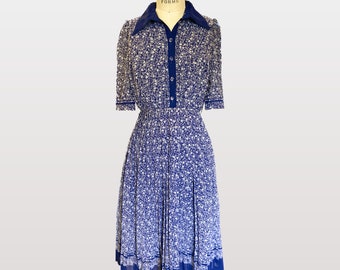 Blue Vintage 60s Shirtwaist Dress