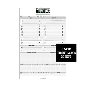 Custom Baseball or Softball Dugout Cards - 30 sets