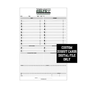 Solo archivo digital: tarjetas personalizadas de béisbol o softbol Dugout