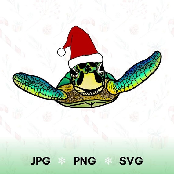 Sea Turtle Santa Christmas Hat Gift For Turtle Lovers T-Shirt Sea Turtle Santa Christmas Hat Gift For Turtle Lovers T-Shirt