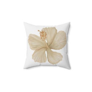 Elegant Hibiscus Throw Pillow: Boho Home Decor Accent