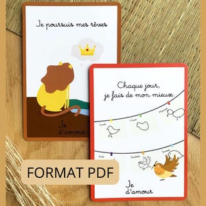FORMAT PDF - Cartes de mantras positifs pour enfant - Boost la confiance et l'estime de soi - Outil de motivation ludique et pédagogique