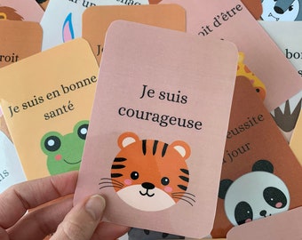 60 cartes d'affirmations positives pour enfant (version fille) - Format PDF