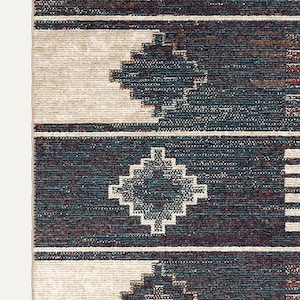 Aztec Rug, Beige , Dark Blue , Taupe Brown, Vintage Rug, Shabby chic rug, Antique Looks, Boho Chic Natural, Living Area, Bohemian Decor zdjęcie 6