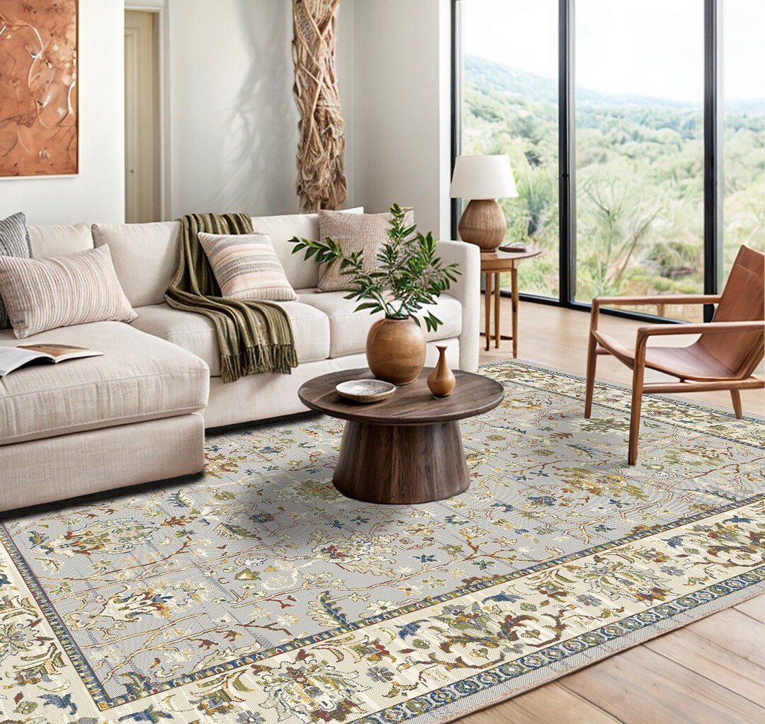 4x6 Modern Floral Persian Rug Low-pile Turkish Knot Traditional Mid ...