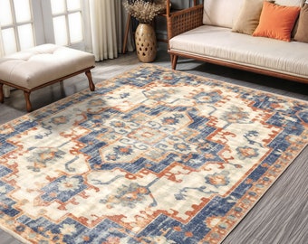 Heriz Style Rugs, HAND KNOTTED, Unique Design, Mid-century Modern, Antique Turkish Rugs, Carpet, Oriental Rugs, Affordable Rugs,