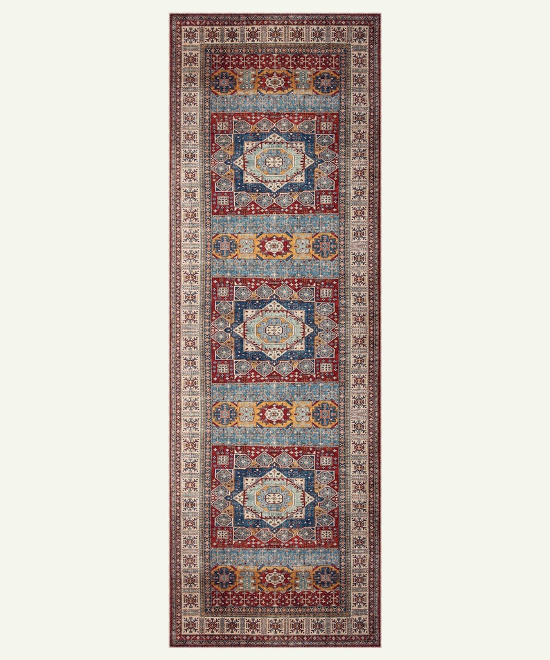 Burgundy Terracotta, Traditional Bordered, Distressed, Mid-century Modern, Antique Turkish Rug, Oriental Rug, Heriz Style Rug,Free Shipping zdjęcie 5