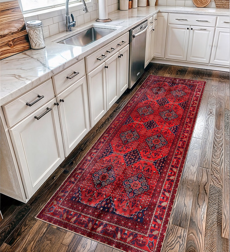 Dark Red Traditional Persian Rug Round Rug for Living Room Oriental
