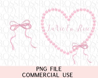 Coquette Pink Bow & Ribbon Girlie  Soft Girl Social Club Preppy PNG Sublimation Double Sided Design Instant Download