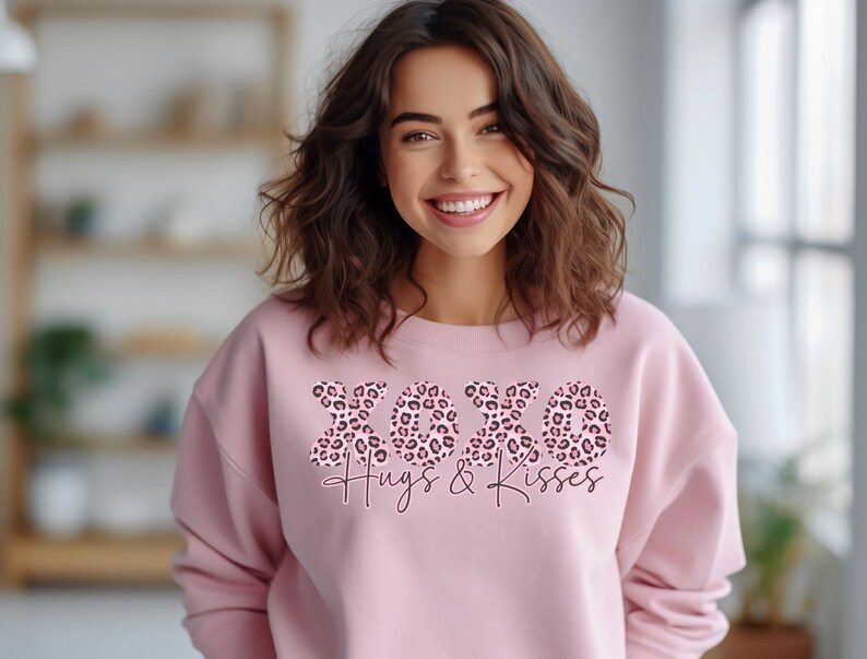 XOXO Hugs Kisses Pink Leopard Valentine Trendy Sublimation PNG ...