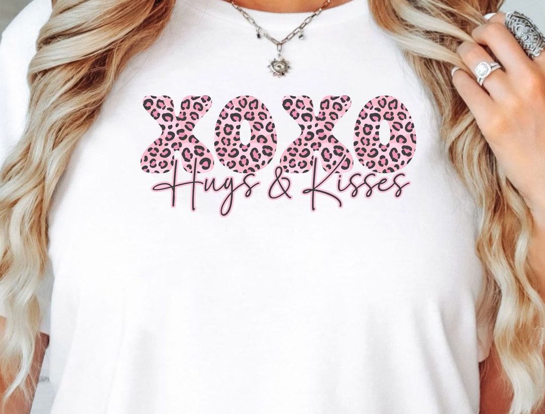 XOXO Hugs Kisses Pink Leopard Valentine Trendy Sublimation PNG ...