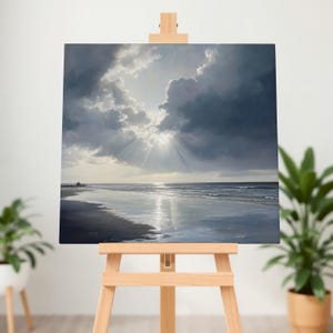 Beach Canvas Wall Art, Resort Wall Art, Nautical Gifts, Coastal Home Decor, Sunrise Ocean Print, Seaside Landscape, Beach Sunset Painting
