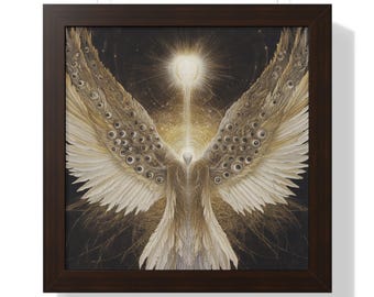 Angel Seraphim Framed Poster Wall Art Decor, Biblically Accurate Angel Bedroom Catholic Wall Art, Sick Friend Gift, Christian Home Decor