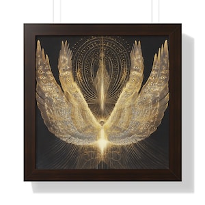 Angel Seraphim Framed Poster Wall Art Decor, Biblically Accurate Angel Bedroom Catholic Wall Art, Sick Friend Gift, Christian Home Decor