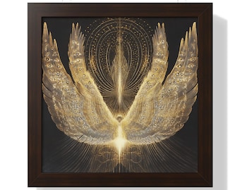 Angel Seraphim Framed Poster Wall Art Decor, Biblically Accurate Angel Bedroom Catholic Wall Art, Sick Friend Gift, Christian Home Decor