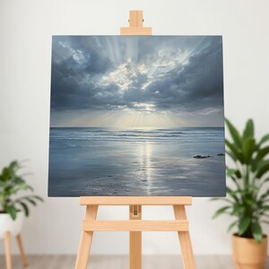 Beach Canvas Wall Art, Resort Wall Art, Nautical Gifts, Coastal Home Decor, Sunrise Ocean Print, Seaside Landscape, Beach Sunset Painting