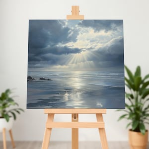 Beach Canvas Wall Art, Resort Wall Art, Nautical Gifts, Coastal Home Decor, Sunrise Ocean Print, Seaside Landscape, Beach Sunset Painting