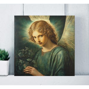 Archangel Raphael Matte Canvas Wall Art, Christian Gifts, Healing Protector Home Decor, Religious Painting Wall Decor, Sick Patient Gift