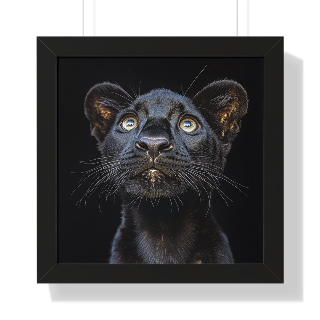 Póster enmarcado de pantera, arte de pared de pantera negra, impresión de  vida salvaje de grandes felinos, decoración de animales de la jungla, ojos  ..., image size:1080x1080