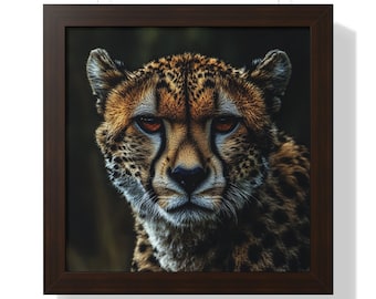 Cheetah Framed Poster Decor, Big Cat Wall Art, Jungle Wildlife Print, Safari Animal Decor, Modern Home Artwork, Animal Lover Gifts