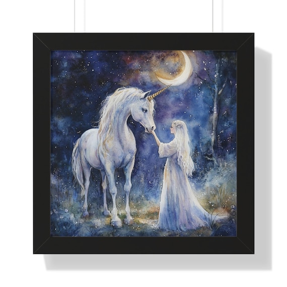 ユニコーン 絵画 ユニコーン絵画妖精オリジナルアート油絵壁の装飾馬の