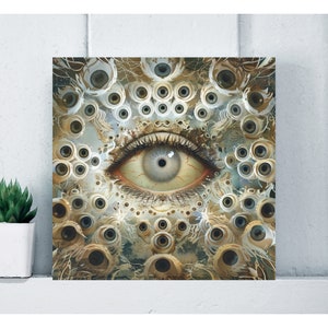 Angel Ophanim Wall Art Canvas, Biblically Accurate Angel Living Room Wall Hanging Art, Office Wall Canvas Spiritual Christian Decor Gifts