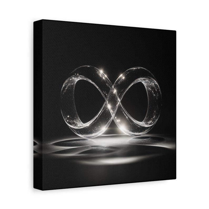 10th Infinity Black Gold Infinity Sign Canvas Wall Art, Forever Sign Newly Wed Couple ...