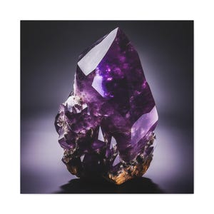 Modern Amethyst Purple Gemstone Canvas Wall Art, Black Violet Crystal Wall Art, Luxury Geode Art, Miners Precious Stone Farmhouse Decor image 4