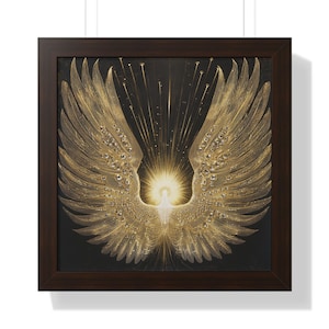 Angel Seraphim Framed Poster Wall Art Decor, Biblically Accurate Angel Bedroom Catholic Wall Art, Sick Friend Gift, Christian Home Decor