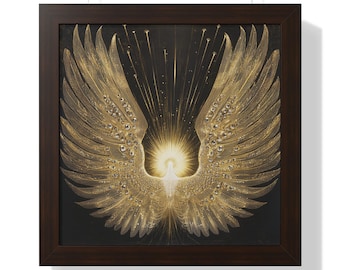 Angel Seraphim Framed Poster Wall Art Decor, Biblically Accurate Angel Bedroom Catholic Wall Art, Sick Friend Gift, Christian Home Decor