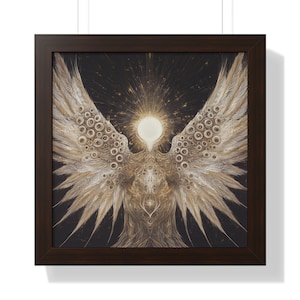 Angel Seraphim Framed Poster Wall Art Decor, Biblically Accurate Angel Bedroom Catholic Wall Art, Sick Friend Gift, Christian Home Decor